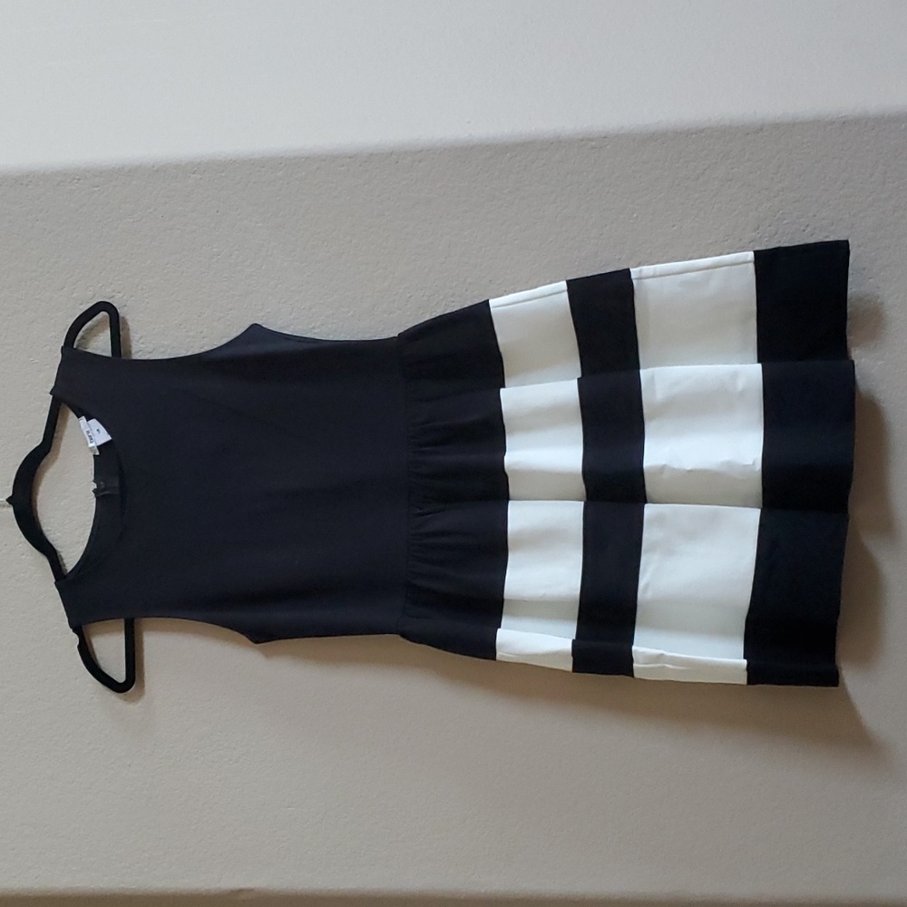 Bar III Black with White Stripe Cocktail Dress - Picture 3 of 5